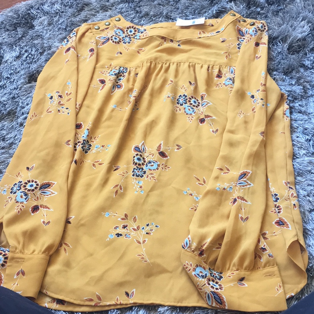 Brand New Yellow Floral Loft Blouse